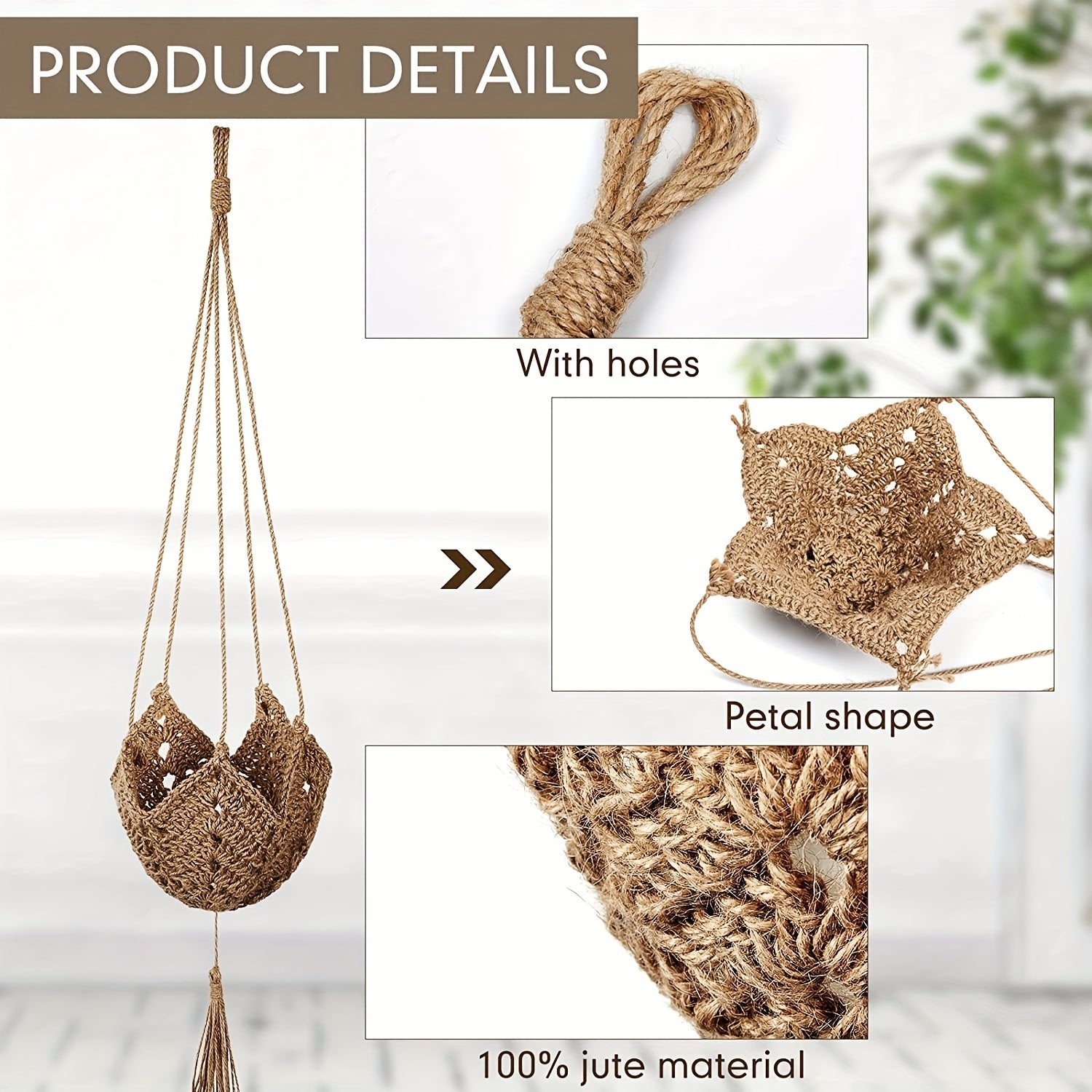 Accessoire en Jute pour Plantes d'Intérieur - Style Bohème